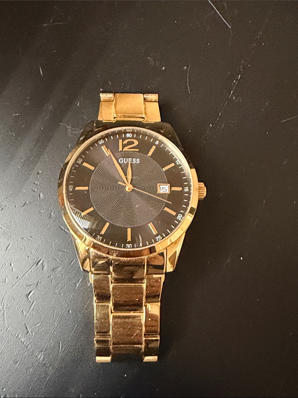 Guess Gold and Black Men's Bracelet Watch